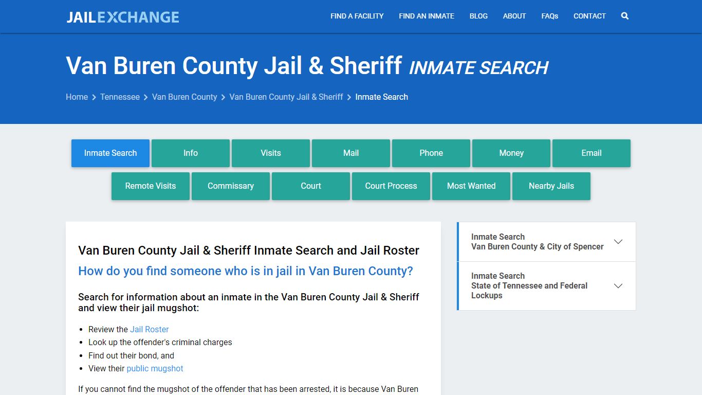 Van Buren County Jail & Sheriff Inmate Search - Jail Exchange